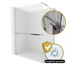 HD Arlo+ Matt Walk-In zuhanyfal 8 mm vastag vízlepergető biztonsági matt üveggel, 200 cm magas, króm profillal és távtartóval