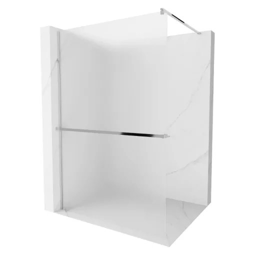 HD Arlo+ Matt Walk-In zuhanyfal 8 mm vastag vízlepergető biztonsági matt üveggel, 200 cm magas, króm profillal és távtartóval