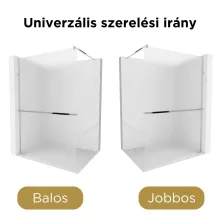 HD Arlo+ Matt Walk-In zuhanyfal 8 mm vastag vízlepergető biztonsági matt üveggel, 200 cm magas, króm profillal és távtartóval
