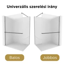 HD Arlo+ Matt Gun Grey Walk-In zuhanyfal 8 mm vastag vízlepergető biztonsági matt üveggel, 200 cm magas, szürke profillal és távtartóval