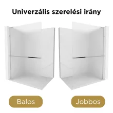 HD Arlo+ "L" Matt Walk-In zuhanyfal 8 mm vastag vízlepergető biztonsági matt üveggel, 200 cm magas, króm profillal és "L" stabilizátorral