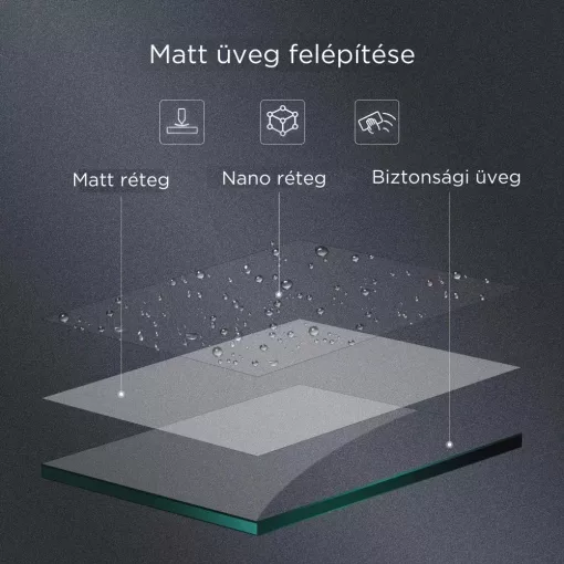 HD Arlo+ "L" Matt Black Walk-In zuhanyfal 8 mm vastag vízlepergető biztonsági matt üveggel, 200 cm magas, fekete profillal és "L" stabilizátorral