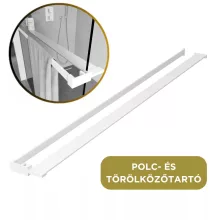 HD Arlo+ Matt White Walk-In zuhanyfal, 130x200 cm, 8 mm vastag vízlepergető biztonsági matt üveggel, 200 cm magas, fehér profillal és távtartóval