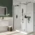   HD Arlo Black Kombi Walk-In zuhanyfal 8 mm vastag vízlepergető biztonsági üveggel, 200 cm magas, fekete profillal és távtartóval