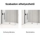 HD Arlo Black Kombi Walk-In zuhanyfal 8 mm vastag vízlepergető biztonsági üveggel, 200 cm magas, fekete profillal és távtartóval