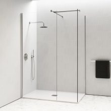 HD Arlo Kombi Walk-In zuhanyfal, 100x70 cm, 8 mm vastag vízlepergető biztonsági üveggel, 200 cm magas, króm profillal és távtartóval