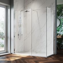 HD Arlo Kombi Walk-In zuhanyfal, 100x70 cm, 8 mm vastag vízlepergető biztonsági üveggel, 200 cm magas, króm profillal és távtartóval