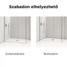 HD Arlo Kombi Walk-In zuhanyfal, 100x70 cm, 8 mm vastag vízlepergető biztonsági üveggel, 200 cm magas, króm profillal és távtartóval