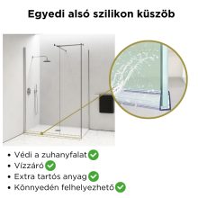HD Arlo Kombi Walk-In zuhanyfal, 100x70 cm, 8 mm vastag vízlepergető biztonsági üveggel, 200 cm magas, króm profillal és távtartóval