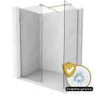 HD Arlo Gold Kombi Walk-In zuhanyfal 8 mm vastag vízlepergető biztonsági üveggel, 200 cm magas, arany profillal és távtartóval