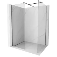 HD Arlo Gun Grey Kombi Walk-In zuhanyfal 8 mm vastag vízlepergető biztonsági üveggel, 200 cm magas, szürke profillal és távtartóval