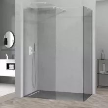 HD Arlo White Kombi Walk-In zuhanyfal 8 mm vastag vízlepergető biztonsági üveggel, 200 cm magas, fehér profillal és távtartóval