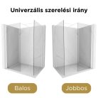 HD Arlo White Kombi Walk-In zuhanyfal 8 mm vastag vízlepergető biztonsági üveggel, 200 cm magas, fehér profillal és távtartóval