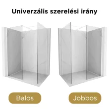 HD Arlo White Kombi Walk-In zuhanyfal 8 mm vastag vízlepergető biztonsági üveggel, 200 cm magas, fehér profillal és távtartóval