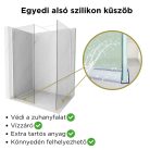 HD Arlo White Kombi Walk-In zuhanyfal 8 mm vastag vízlepergető biztonsági üveggel, 200 cm magas, fehér profillal és távtartóval