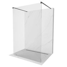 HD Arlo Light Black szabadonálló Walk-In zuhanyfal 8 mm vastag vízlepergető biztonsági üveggel, 200 cm magas, két távtartóval