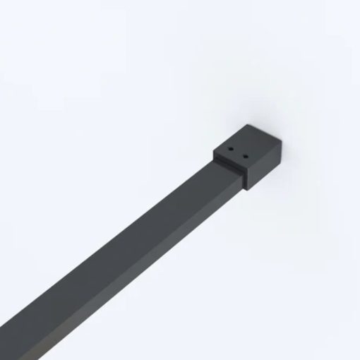 HD Arlo Light Black szabadonálló Walk-In zuhanyfal 8 mm vastag vízlepergető biztonsági üveggel, 200 cm magas, két távtartóval