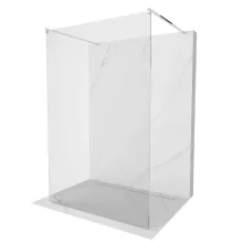 HD Arlo Light szabadonálló Walk-In zuhanyfal, 90x200 cm, 8 mm vastag vízlepergető biztonsági üveggel, 200 cm magas, két króm távtartóval