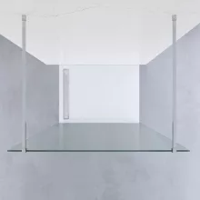 HD Arlo Light szabadonálló Walk-In zuhanyfal, 90x200 cm, 8 mm vastag vízlepergető biztonsági üveggel, 200 cm magas, két króm távtartóval