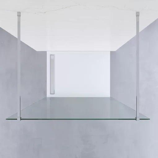 HD Arlo Light szabadonálló Walk-In zuhanyfal, 90x200 cm, 8 mm vastag vízlepergető biztonsági üveggel, 200 cm magas, két króm távtartóval