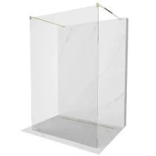 HD Arlo Light Gold szabadonálló Walk-In zuhanyfal 8 mm vastag vízlepergető biztonsági üveggel, 200 cm magas, két távtartóval