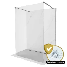 HD Arlo Light Gun Grey szabadonálló Walk-In zuhanyfal 8 mm vastag vízlepergető biztonsági üveggel, 200 cm magas, két távtartóval