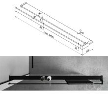 HD Arlo+ Black Walk-In zuhanyfal, 110x200 cm, 8 mm vastag vízlepergető biztonsági üveggel, 200 cm magas, fekete profillal és távtartóval