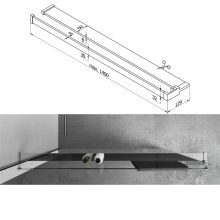 HD Arlo+ Walk-In zuhanyfal, 100x200 cm, 8 mm vastag vízlepergető biztonsági üveggel, 200 cm magas, króm profillal és távtartóval