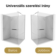 HD Arlo+ Walk-In zuhanyfal, 100x200 cm, 8 mm vastag vízlepergető biztonsági üveggel, 200 cm magas, króm profillal és távtartóval