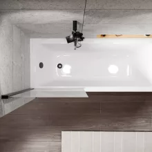 HD Axel Black 70x150 kihajtható 1 szárnyú kádparaván 6 mm vastag vízlepergető biztonsági üveggel, fekete elemekkel