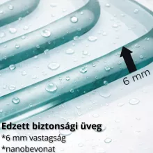 HD Axel Black 70x150 kihajtható 1 szárnyú kádparaván 6 mm vastag vízlepergető biztonsági üveggel, fekete elemekkel