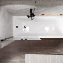 HD Axel Black 80x150 összecsukható 2 szárnyú kádparaván 6 mm vastag vízlepergető biztonsági üveggel, fekete elemekkel