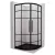   HD Dior+ Black 80x80 íves két tolóajtós zuhanykabin fekete slim zuhanytálcával és fekete szifonnal, fekete elemekkel, 190 cm magas
