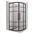 HD Dior+ Black 80x80 íves két tolóajtós zuhanykabin 6 mm vastag vízlepergető biztonsági üveggel, fekete elemekkel, 190 cm magas