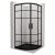 HD Dior Black 80x80 íves két tolóajtós zuhanykabin fekete slim zuhanytálcával és fekete szifonnal, fekete elemekkel, 190 cm magas