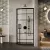   HD Dior Black 80x80 íves két tolóajtós zuhanykabin 6 mm vastag vízlepergető biztonsági üveggel, fekete elemekkel, 190 cm magas