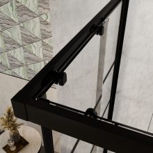 HD Dior Black 100x100 szögletes két tolóajtós zuhanykabin 6 mm vastag vízlepergető biztonsági üveggel, fekete elemekkel, 190 cm magas