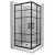   HD Dior Black 80x80 szögletes két tolóajtós zuhanykabin fehér magas zuhanytálcával és fekete szifonnal, fekete elemekkel, 190 cm magas