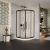   HD Elio+ Black 80x80 íves két tolóajtós zuhanykabin fehér magas zuhanytálcával és fekete szifonnal, fekete elemekkel, 190 cm magas