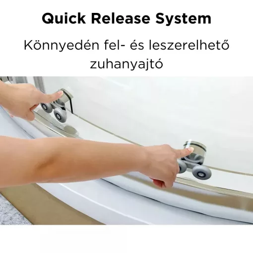 HD Elio+ 80x80 íves két tolóajtós zuhanykabin 6 mm vastag vízlepergető biztonsági üveggel, krómozott elemekkel, 190 cm magas