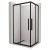   HD Elio+ Black aszimmetrikus szögletes két tolóajtós zuhanykabin 6 mm vastag vízlepergető biztonsági üveggel, fekete elemekkel, 190 cm magas