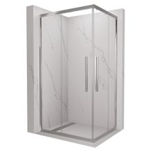 HD Elio+ 70x100 aszimmetrikus szögletes két tolóajtós zuhanykabin 6 mm vastag vízlepergető biztonsági üveggel, krómozott elemekkel, 190 cm magas