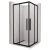   HD Elio+ Black szögletes két tolóajtós zuhanykabin 6 mm vastag vízlepergető biztonsági üveggel, fekete elemekkel, 190 cm magas