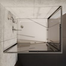 HD Elio+ 100x100 szögletes két tolóajtós zuhanykabin fehér slim zuhanytálcával és króm szifonnal, krómozott elemekkel, 190 cm magas