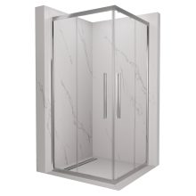 HD Elio+ 100x100 szögletes két tolóajtós zuhanykabin 6 mm vastag vízlepergető biztonsági üveggel, krómozott elemekkel, 190 cm magas