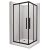   HD Elio+ Black 80x80 szögletes két tolóajtós zuhanykabin fehér magas zuhanytálcával és fekete szifonnal, fekete elemekkel, 190 cm magas