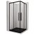   HD Elio+ Black 80x80 szögletes két tolóajtós zuhanykabin fekete slim zuhanytálcával és fekete szifonnal, fekete elemekkel, 190 cm magas