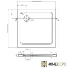 HD Elio+ Gold 90x90 szögletes két tolóajtós zuhanykabin fekete slim zuhanytálcával és arany szifonnal, arany elemekkel, 190 cm magas