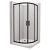   HD Elio Black 80x80 íves két tolóajtós zuhanykabin fehér magas zuhanytálcával és fekete szifonnal, fekete elemekkel, 190 cm magas