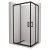   HD Elio Black aszimmetrikus szögletes két tolóajtós zuhanykabin 6 mm vastag vízlepergető biztonsági üveggel, fekete elemekkel, 190 cm magas